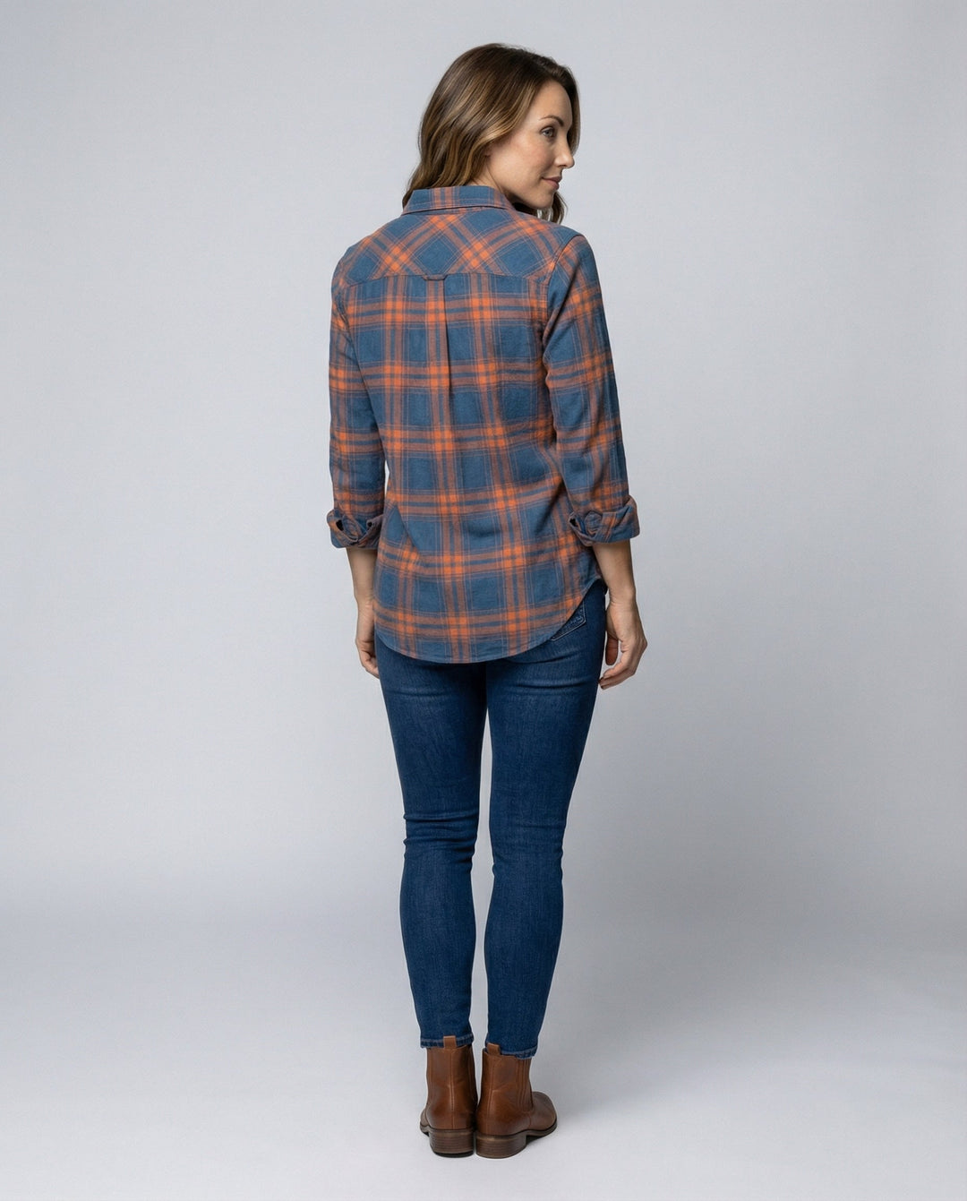 Women's Checked Pattern Shirt Blouse