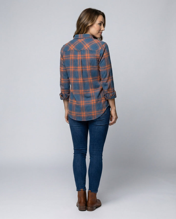 Women's Checked Pattern Shirt Blouse