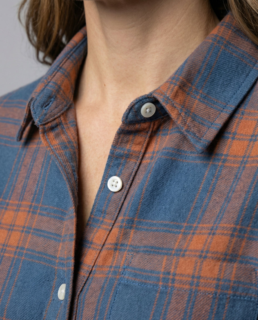 Women's Checked Pattern Shirt Blouse