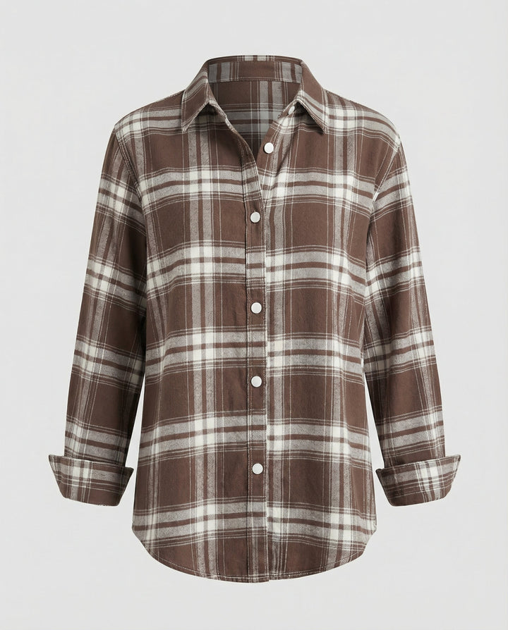Women's Checked Pattern Shirt Blouse