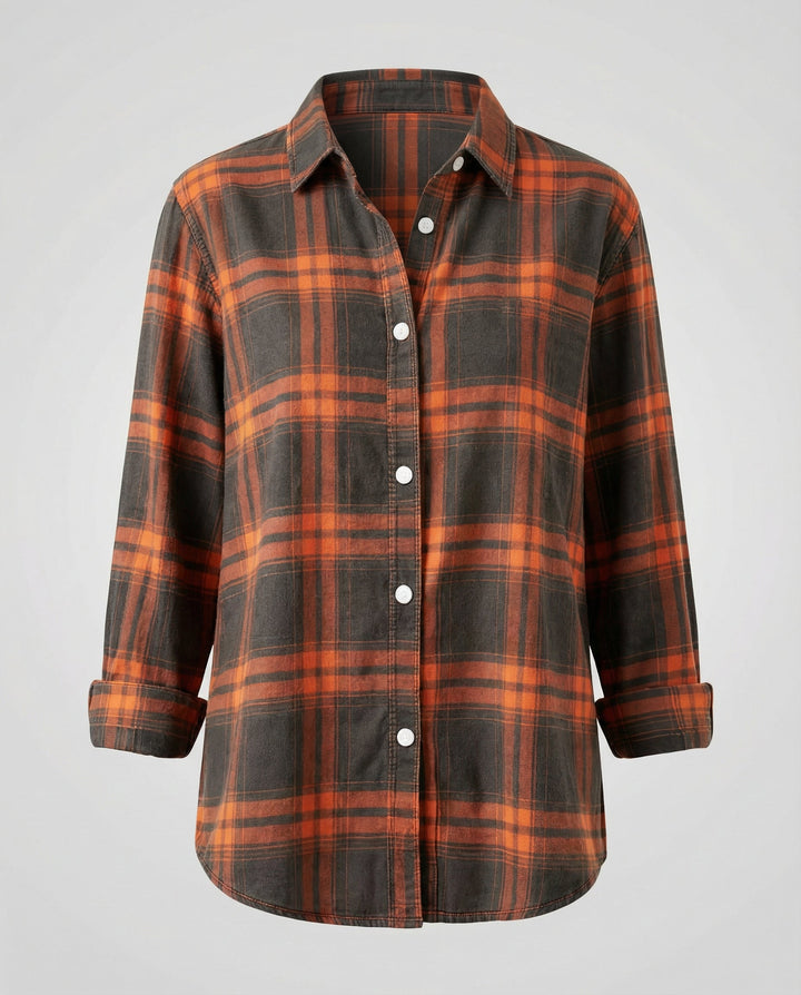 Women's Checked Pattern Shirt Blouse