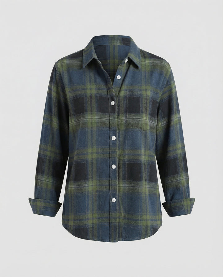 Women's Checked Pattern Shirt Blouse