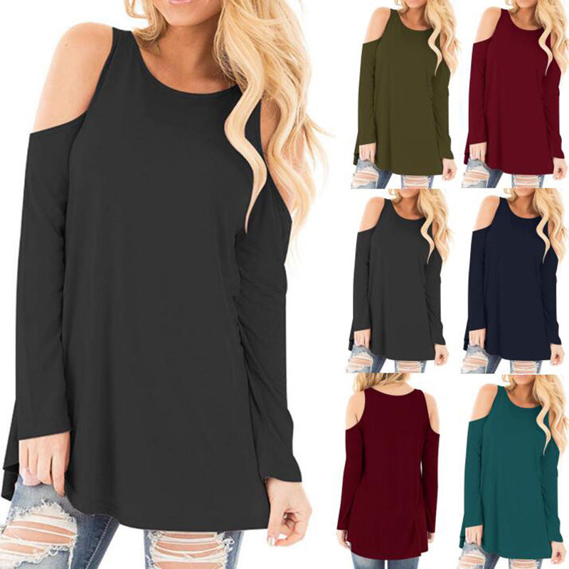 Women's Long Sleeve Tunic with Cut-Out Shoulders and Wide Fit Mune Fashion