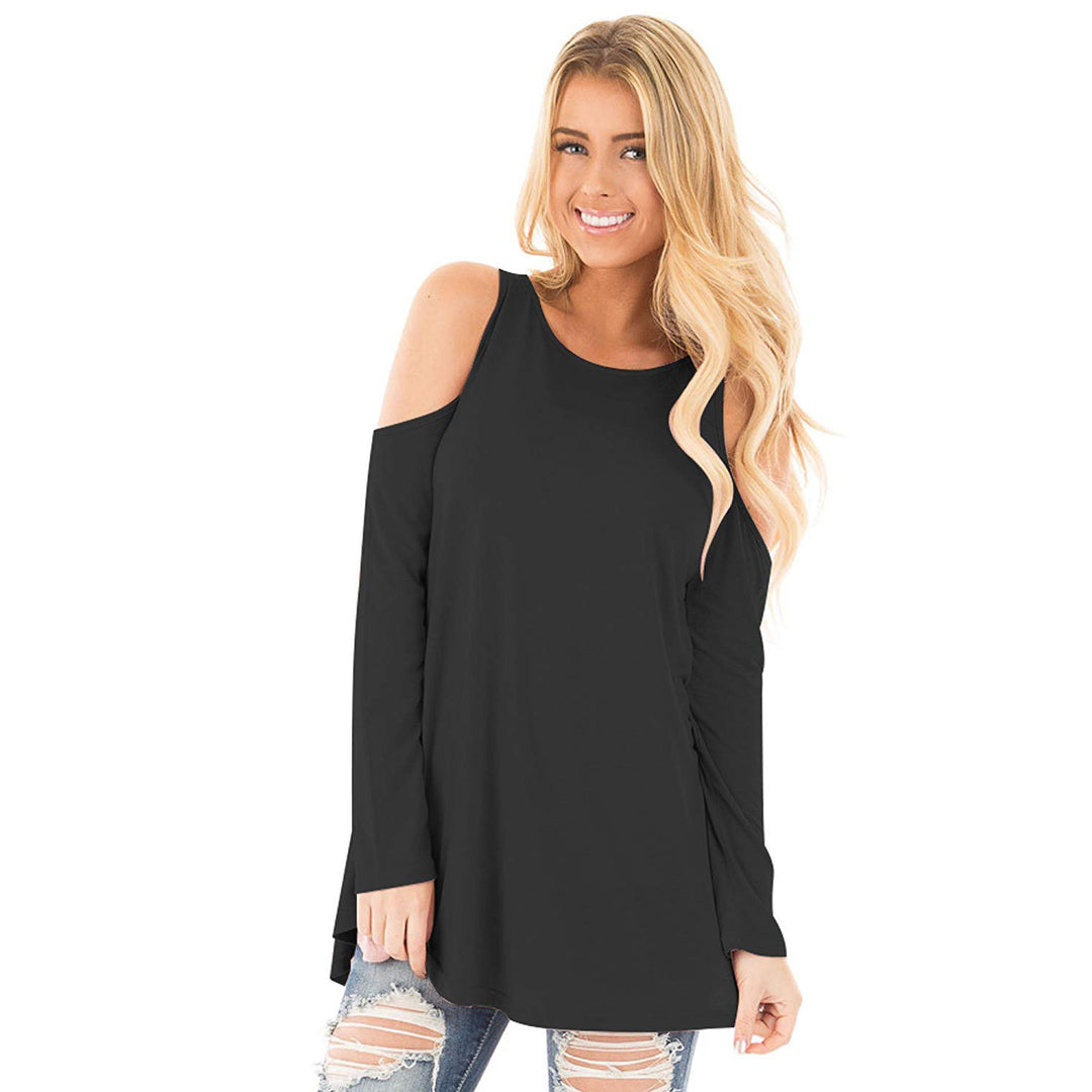 Women's Long Sleeve Tunic with Cut-Out Shoulders and Wide Fit Mune Fashion