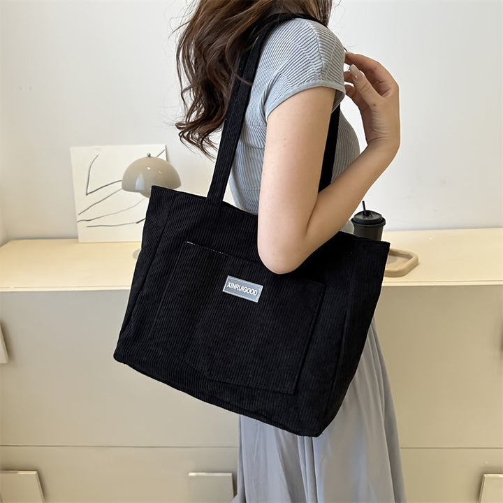 Mune | Elegant Women's Bag Made Of High-Quality Cord Fabric Vegan Leather