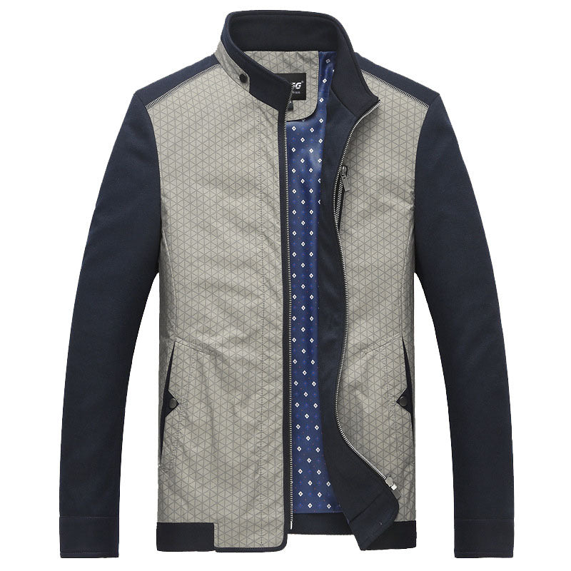Men's hybrid transitional jacket with quilted front, jersey sleeves, and stand-up collar Mune Fashion
