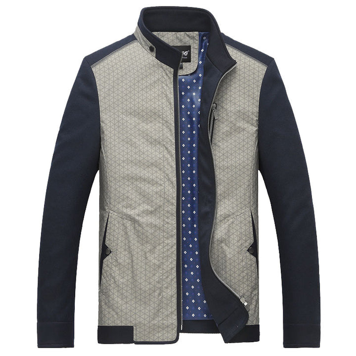Men's hybrid transitional jacket with quilted front, jersey sleeves, and stand-up collar Mune Fashion