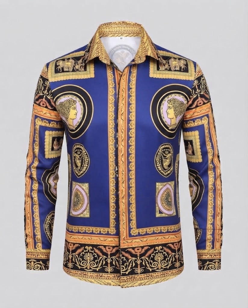 Men's fashionable shirt with artistic print and elegant details Mune Fashion