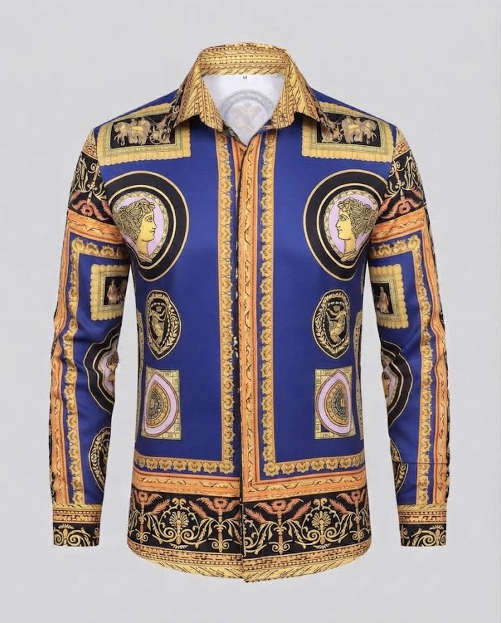 Men's fashionable shirt with artistic print and elegant details Mune Fashion