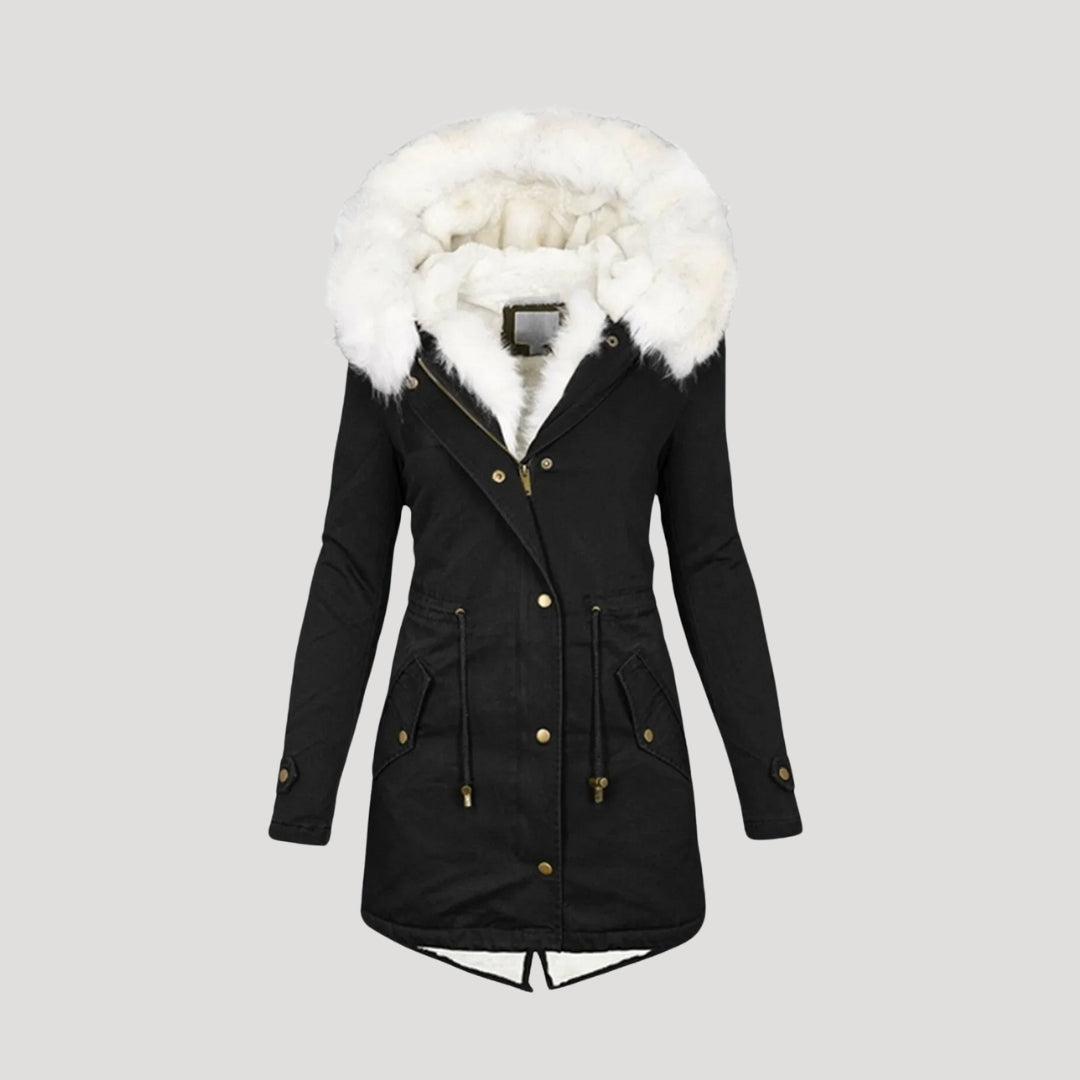 Mune | Women's long parka jacket with faux fur hood winter jacket