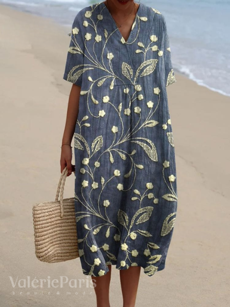 Mune Fashion | Casual dress with floral print made of breathable cotton fabric