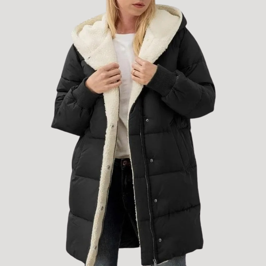 Mune | Women's Long Puffer Coat – Winter Jacket Lined with Faux Fur