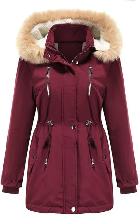 Mune | Longer Coat with Hood Made Of Faux Fur and Fleece Lining