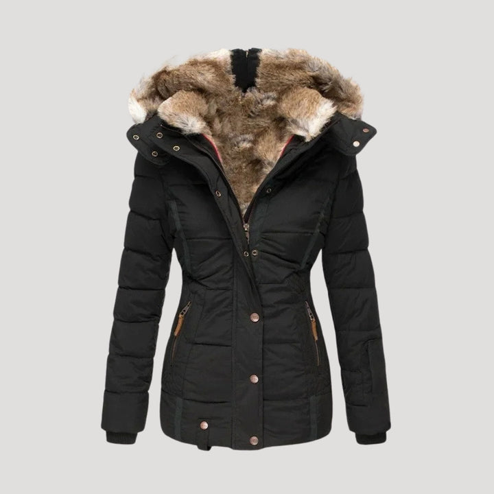Mune | Women's Padded Winter Coat with Faux Fur Collar Jacket