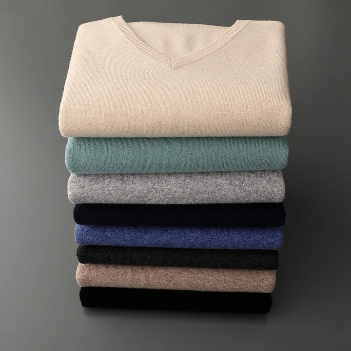 Mune | Cashmere Sweater Men V-Neck Soft Cashmere Knit Material
