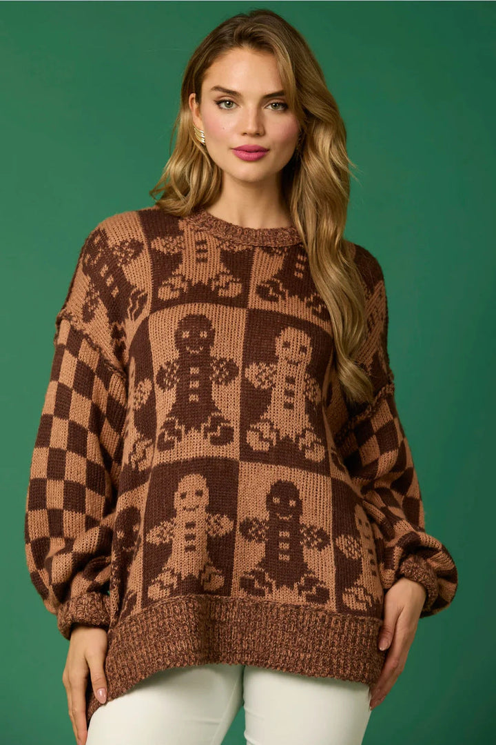 Mune | Candy Cane Christmas Pins & Gingerbread Man Knit Sweater