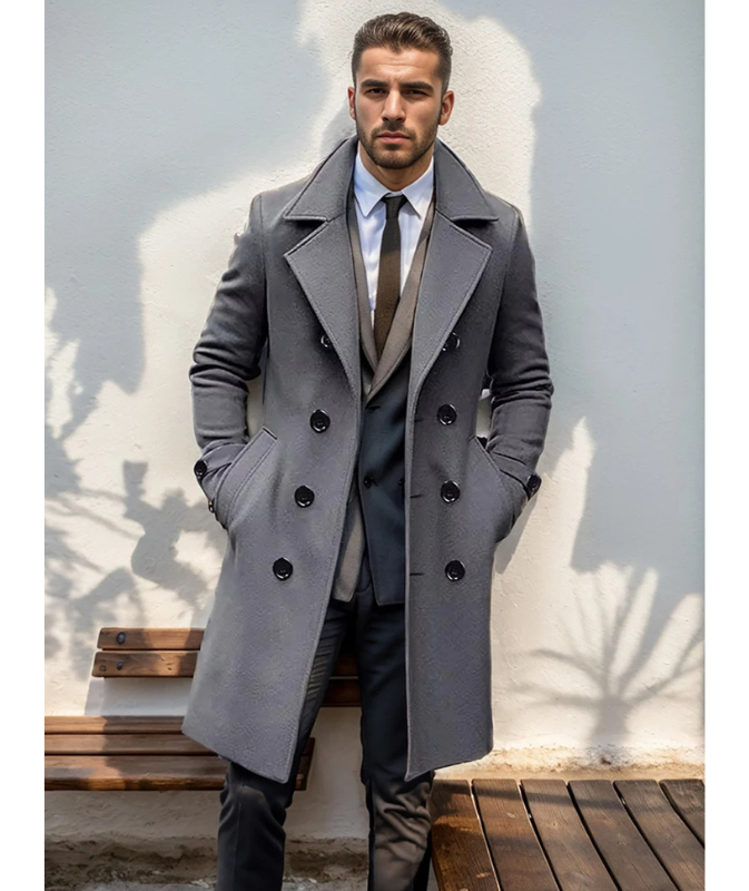 Mune | Elegant Men's Double-Breasted Coat