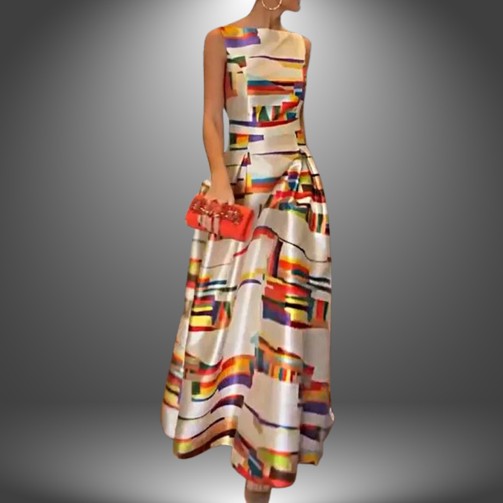 Women’s Stylish Colorblock Maxi Dress