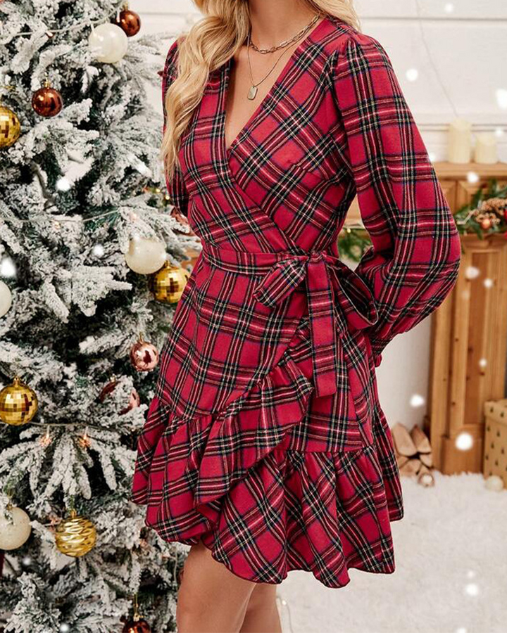 Mune | Christmas V Neck Swing Dress