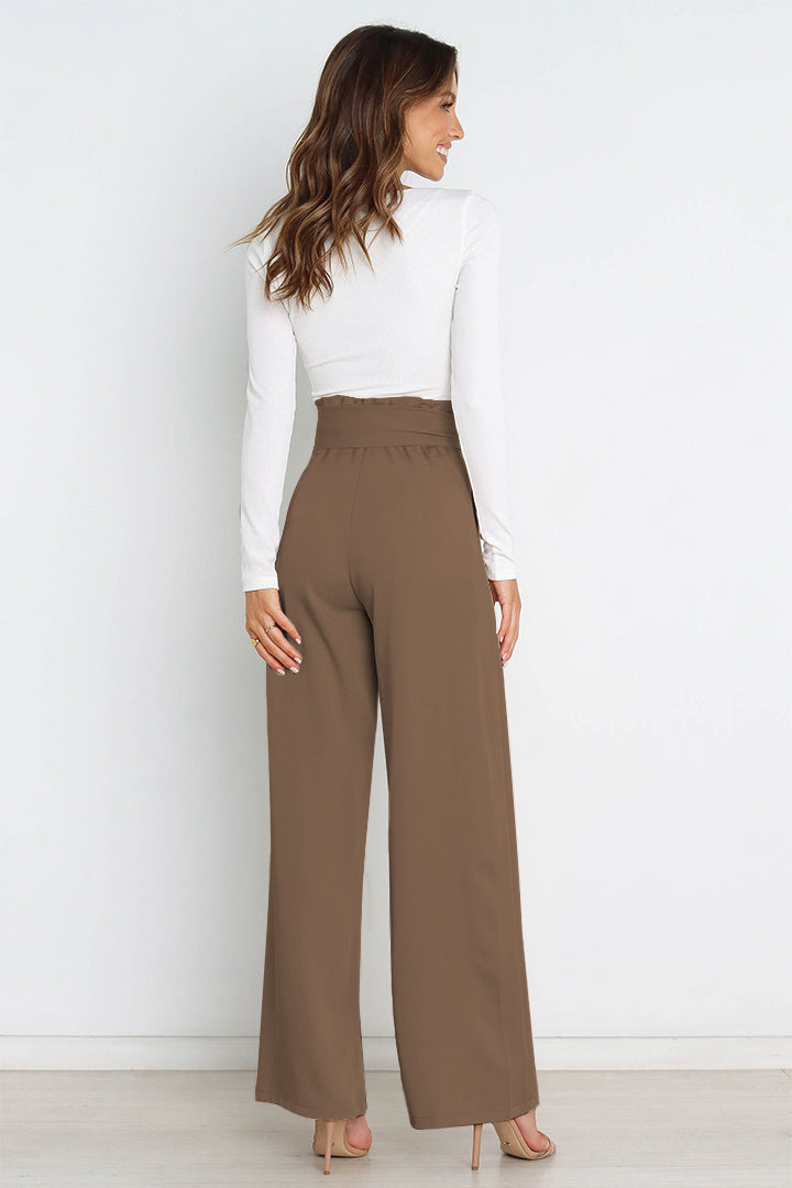 Mune Fashion | High Waist Paperbag Pants with Bow Detail