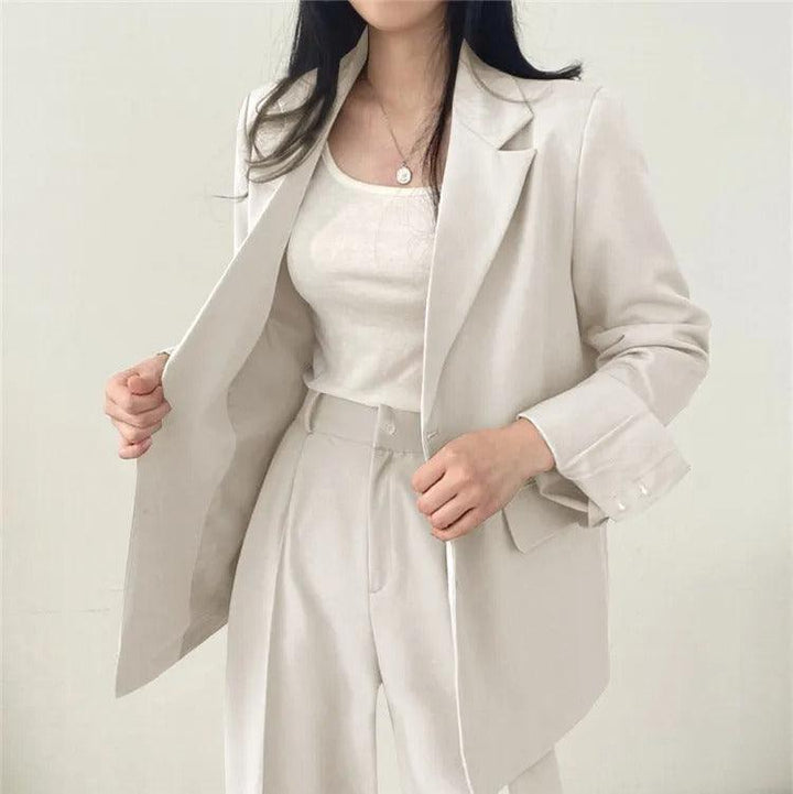 Women’s Tailored Suit Set with Long Blazer