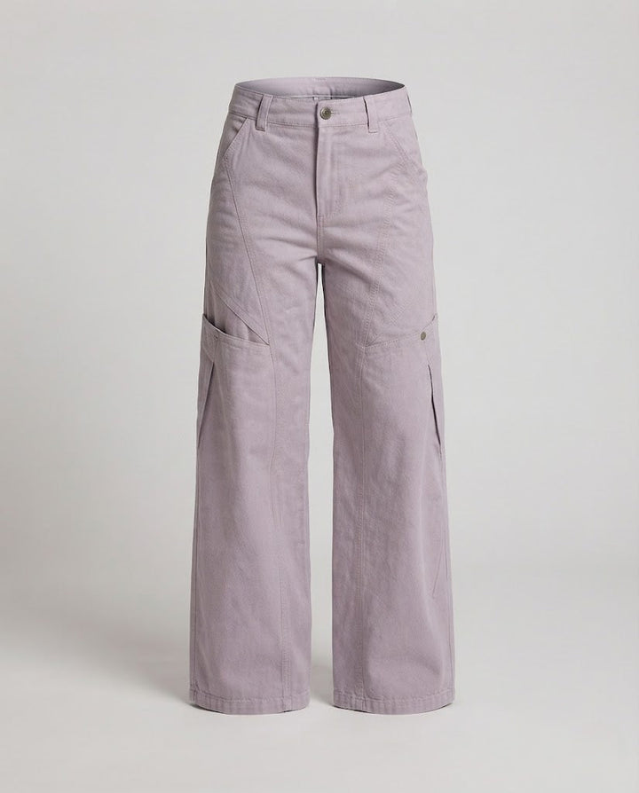Women's loose-fitting utilitarian trousers with decorative seam panels and cargo pockets Mune Fashion