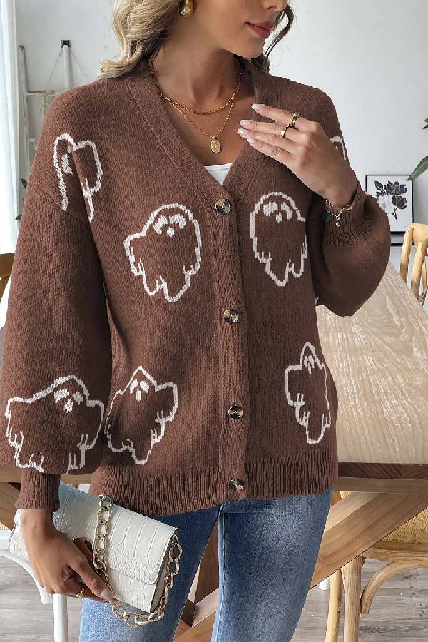 Mune | Loose Casual Cartoon Jacquard Jacket
