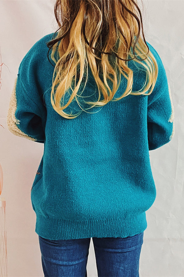 Mune | Christmas Pattern Knitted Round Neck Long Sleeve Sweater