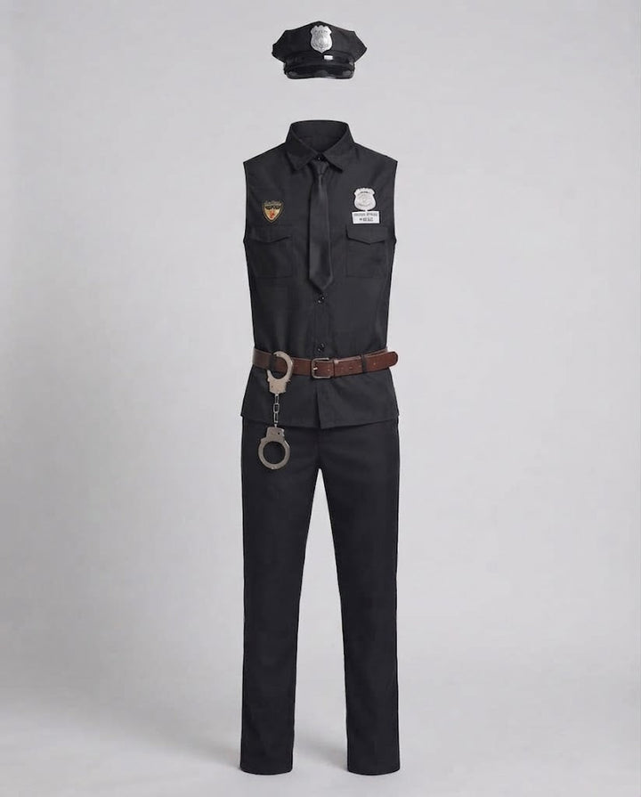 Men's Police Costume with Sleeveless Top and Accessories Mune Fashion