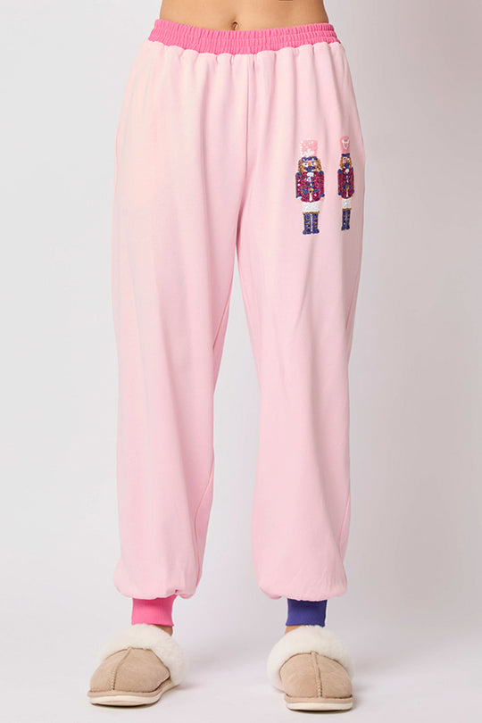 Mune | Santa Sequins Leisure Sweatshirt and Elastic Waist Loose Pocket Pants Set