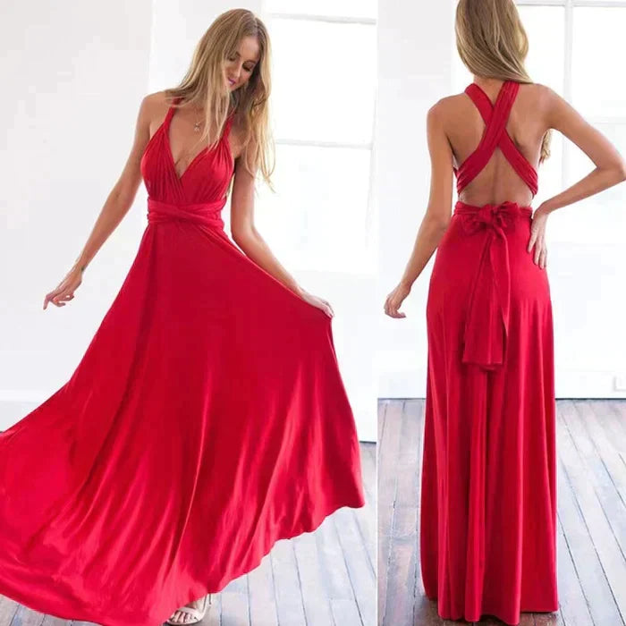 elastic wrap dress with straps