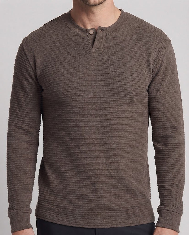 Men's Structured Long Sleeve Shirt with Stand Collar and One-Button Placket Mune Fashion