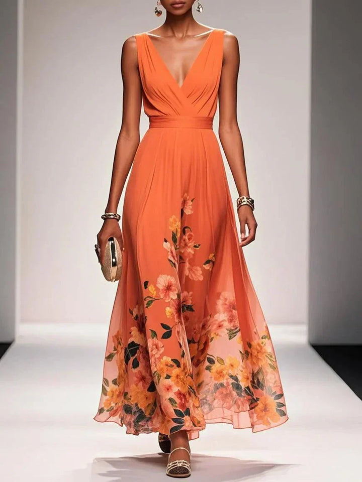 Women Floral Print Wedding Guest Dress