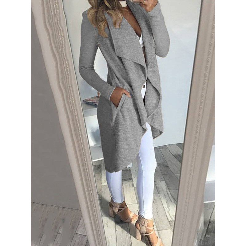 Mune | Solid Color Revers Slim Long Windbreaker Jacket