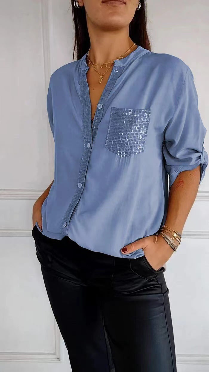 Mune | Glitter Blouse with Sequin Pocket