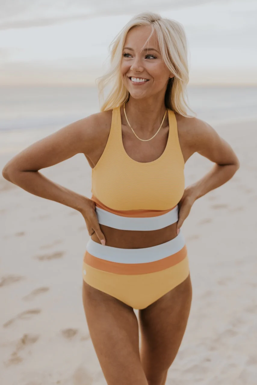 Mune Fashion | Black Colorblock Cut Back Bikini Set