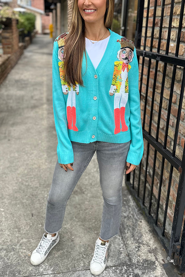 Mune | Christmas Nutcracker Sequin Casual Cardigan