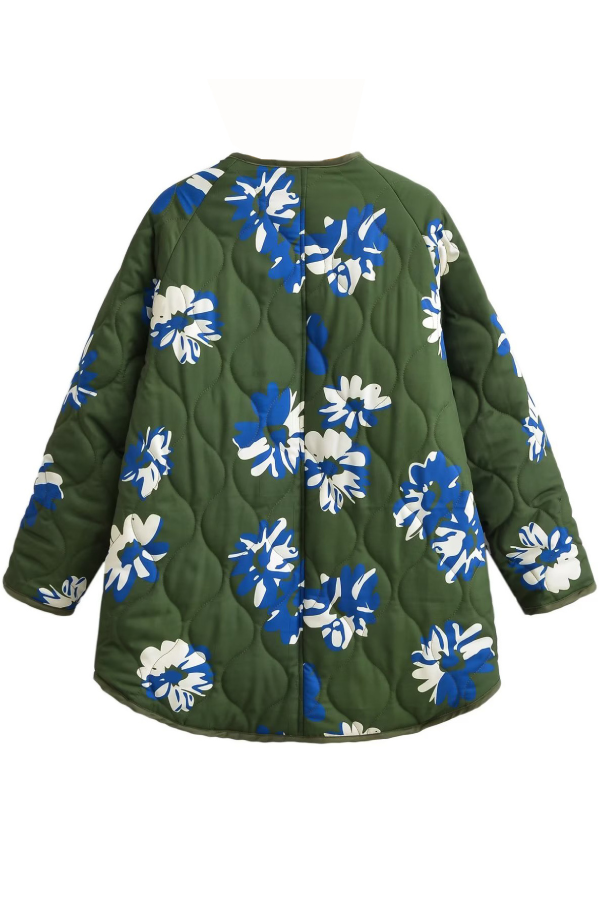 Mune | Printed Round Neck Single Breasted Thin Cotton Jacket