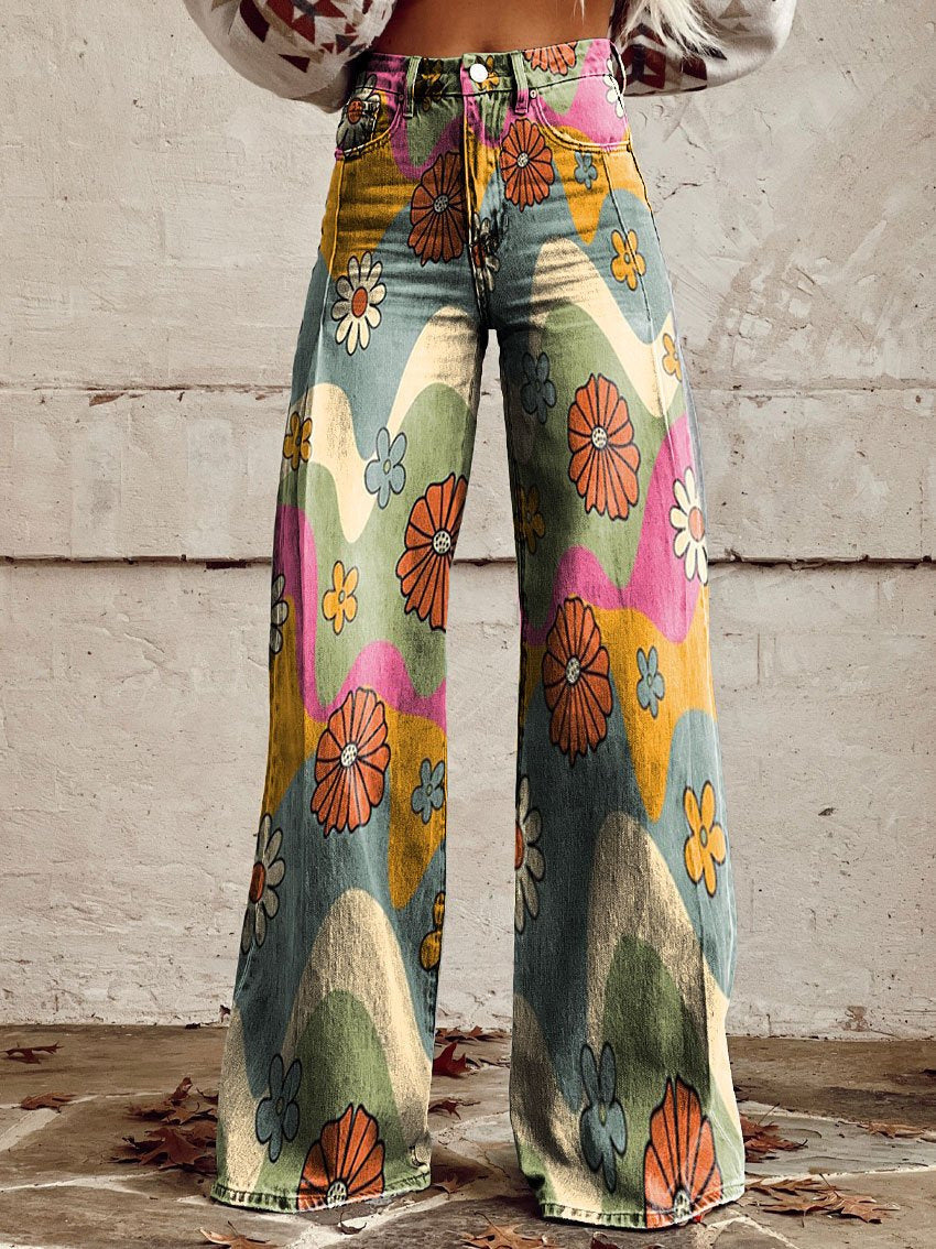 Mune Fashion | Floral Wide-Leg Jeans