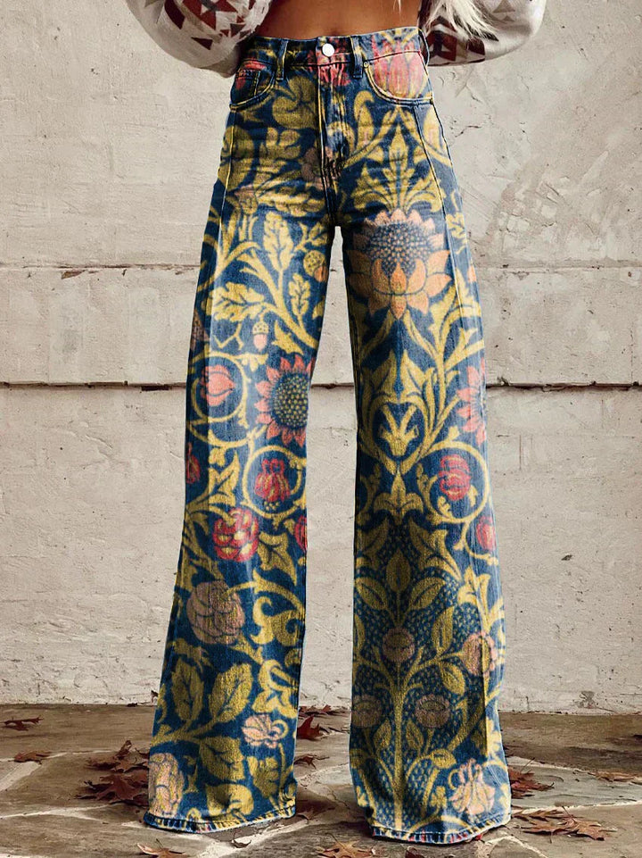 Mune Fashion | Stylish jeans with floral pattern