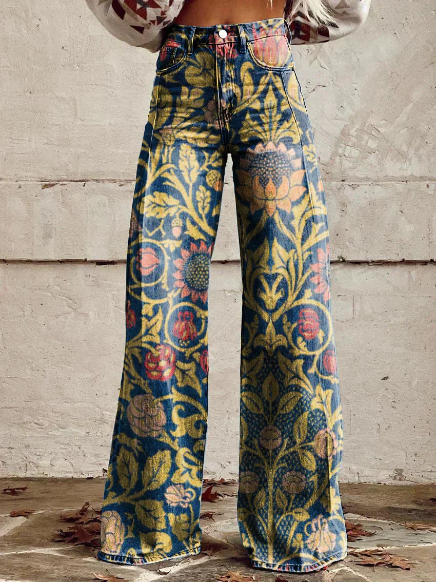 Mune Fashion | Stylish jeans with floral pattern