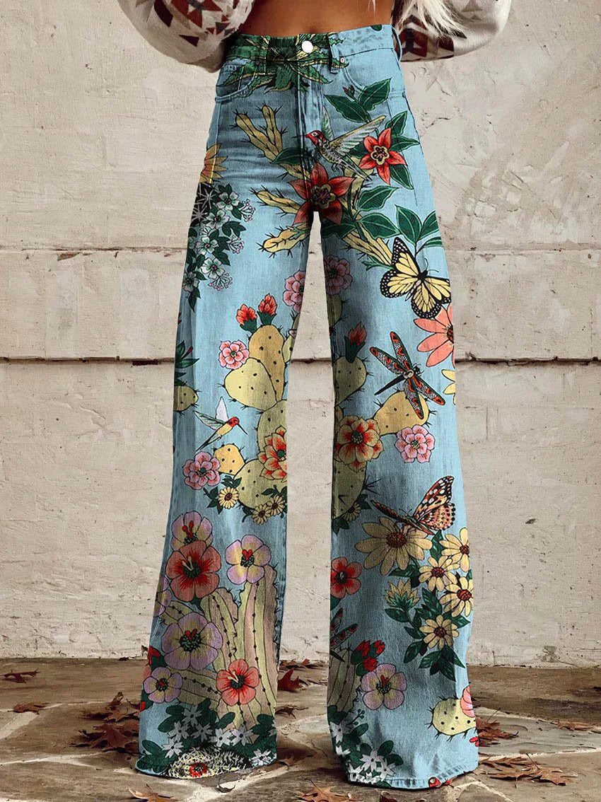 Mune Fashion | Stylish jeans with floral pattern