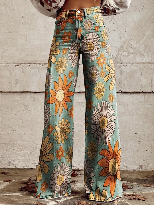 Mune Fashion | Stylish jeans with floral pattern