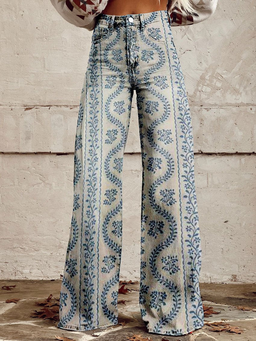 Mune Fashion | Stylish jeans with floral pattern