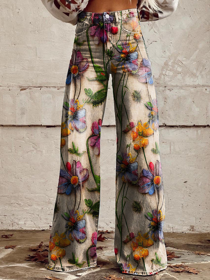 Mune Fashion | Stylish jeans with floral pattern
