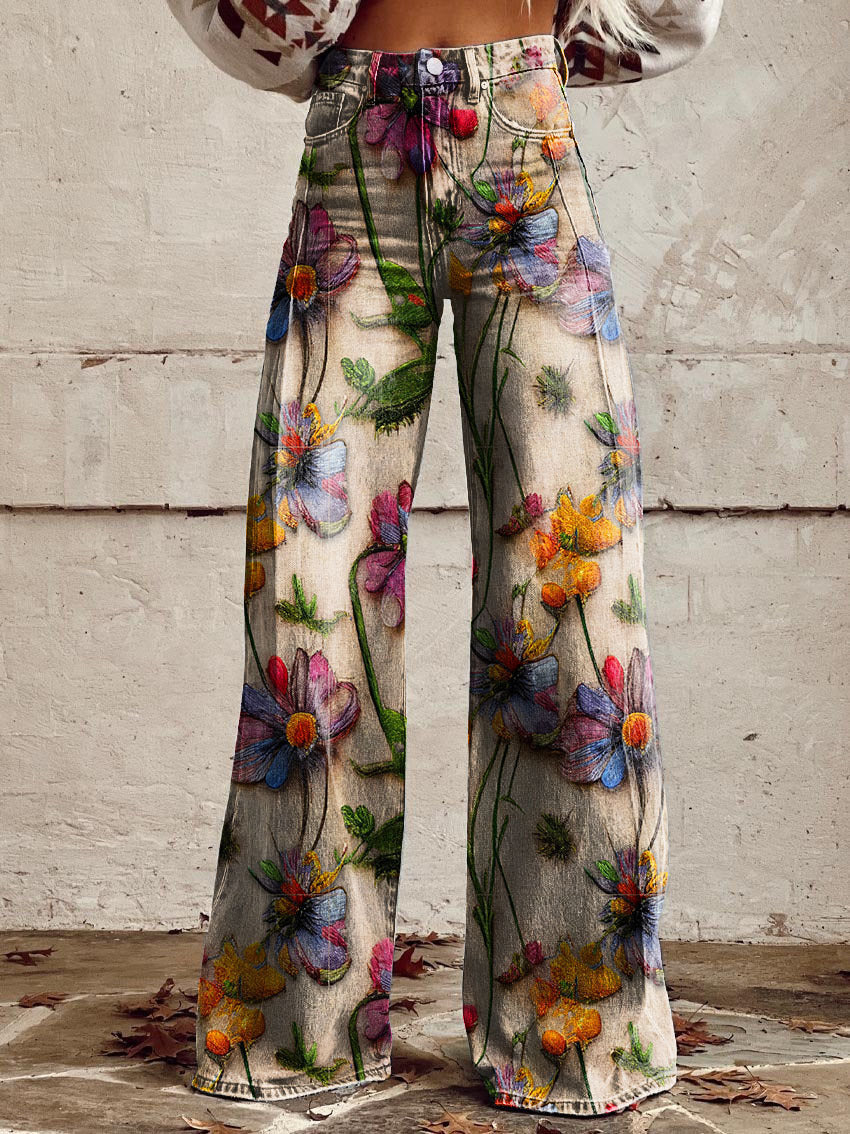 Mune Fashion | Stylish jeans with floral pattern