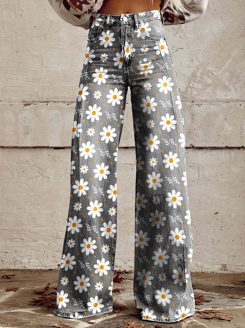 Mune Fashion | Floral Wide-Leg Jeans