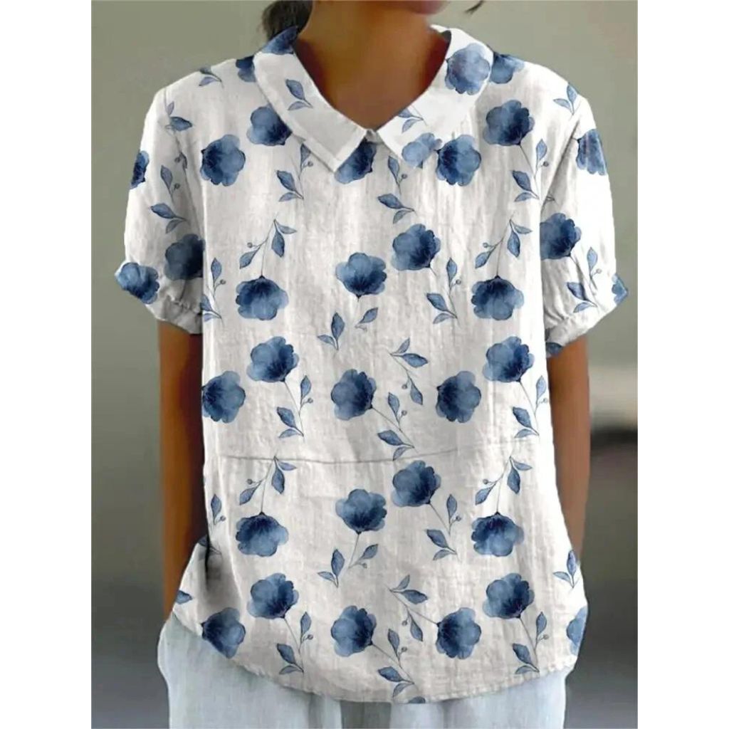 Casual women's shirt with floral print