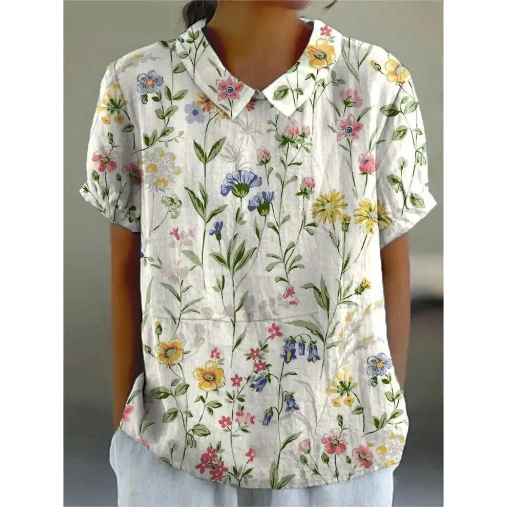 Casual women's shirt with floral print