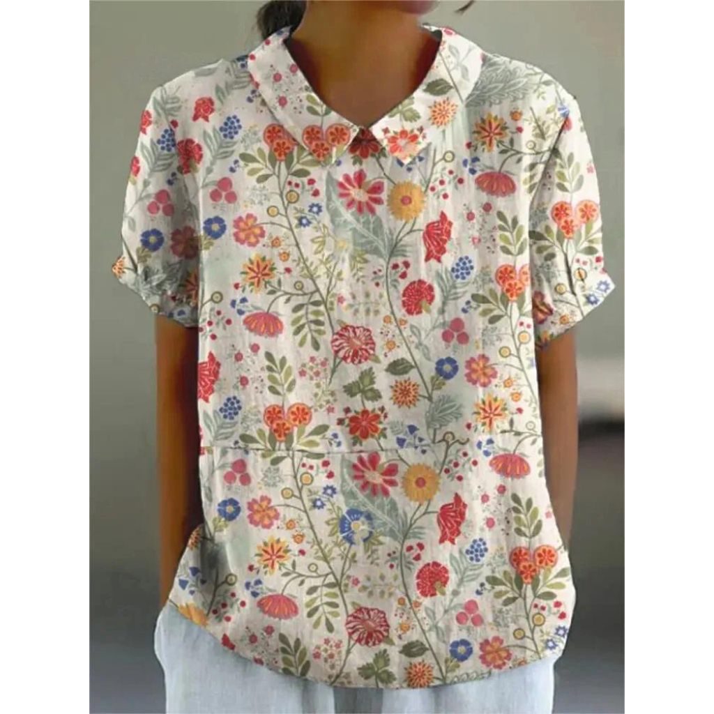 Casual women's shirt with floral print